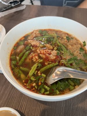 Tom Yam soup  at Veganerie Grand Palace - วีแกนเนอรี วัดพระแก้ว in Bangkok