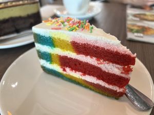 Rainbow marble cake  at Veganerie Grand Palace - วีแกนเนอรี วัดพระแก้ว in Bangkok