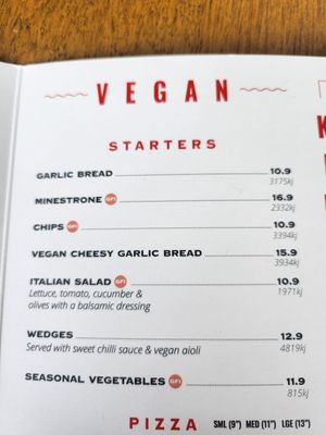 Menu sep 2025 at La Porchetta Italian Restaurant Bendigo in Bendigo