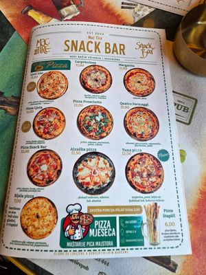 Pizza menu at Mac Tire Pub in Republika Srpska