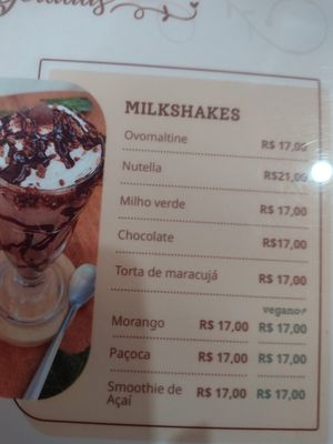 Milkshakes at Tudin Gostoso  in Minas Gerais