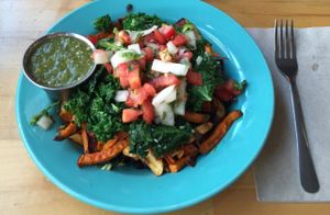 The Cuban Bowl with added sautéed kale. at Laughing Planet Cafe in Reno
