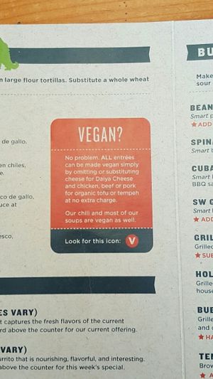 Vegan Options!! at Laughing Planet Cafe in Reno