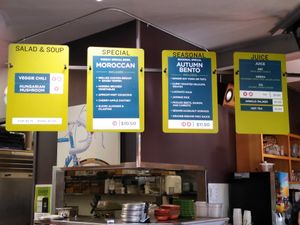 Front counter at Laughing Planet Cafe in Reno