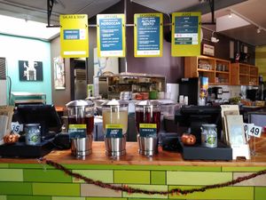 Front counter at Laughing Planet Cafe in Reno