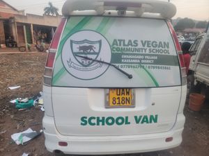 Our school van  at Atlas Vegan Community School in Buganda
