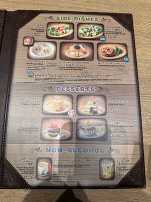 Menu  at Kinopio's Cafe in Osaka
