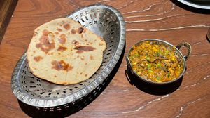 Tofu mutter w roti  at Veg Kitchen in Tokyo