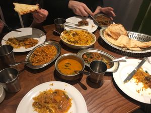 Veggie rice, naan and curries :) at Veg Kitchen in Tokyo