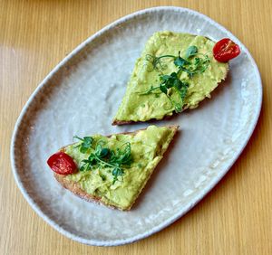 Avocado toast  at Alizeé Restaurant in Dubai
