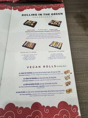 Menu  at SushiLAB Hàng Chiếu in Hà Nội