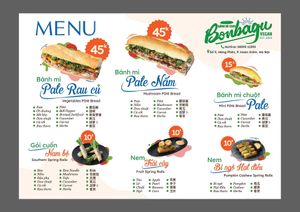 Menu at Bonbagu Vegan Baguette - Bánh Mì Chay in Hanoi