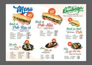 Menu at Bonbagu Vegan Baguette - Bánh Mì Chay in Hanoi