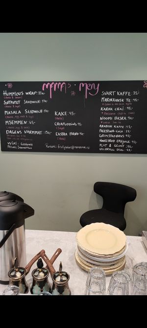 Menu at Mamas Mat Kafè in Oslo