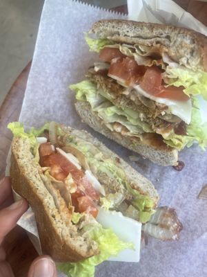 Veggie burger  at Mellow Moods Cafe in Tortola