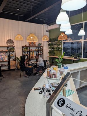 Seating at Mellow Moods Cafe in Tortola