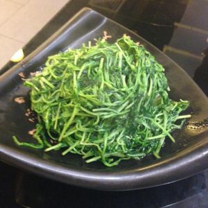 Green sprouts at XiangJi Ge Vegetarian in Shanghai