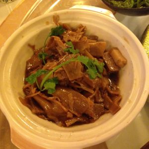 Pork noodles at XiangJi Ge Vegetarian in Shanghai