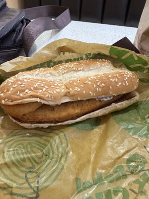 PB chicken roll made vegan no cheese, no mayo. Swift to aioli   at Burger King Queenstown in Otago Region