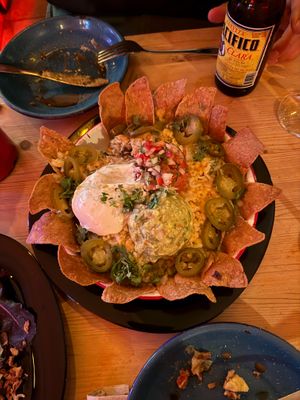 Very loaded nachos at La Pachuca in Catalunya