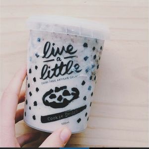 Retail tubs sold in supermarkets  at Live A Little Gelato in Adelaide