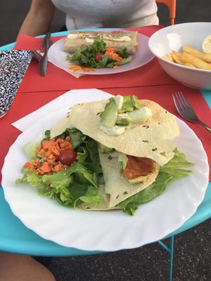 Savoury pancake + papadum at Crepapelle in Florence