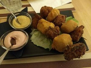choof choof! (vegan mozzarella and cauliflower kebabs) at Crepapelle in Florence