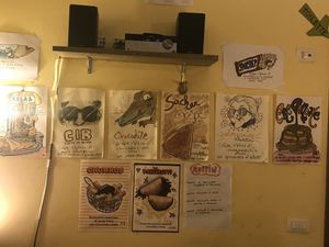 This artwork is actually the dessert menu, it’s so creative and fun! We loved the funky vibe and playful atmosphere. The music really helped bring the theme to life!  at Crepapelle in Florence