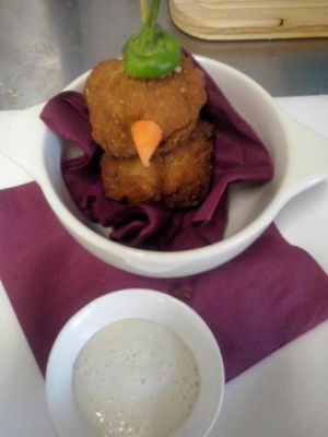 Picciottini: arancini con olive,  pomodoro e capperi! at Crepapelle in Florence