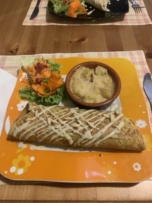 Beautiful savoury crepe at Crepapelle in Florence