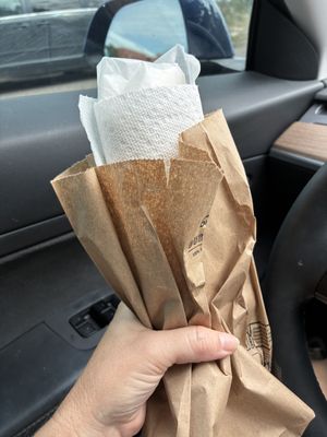  How they serve their burritos to-go  at Marfa Burritos in Marfa