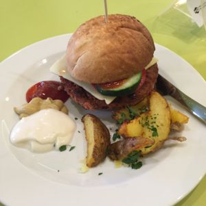 yummy burger  at Puro Bistro in Prague