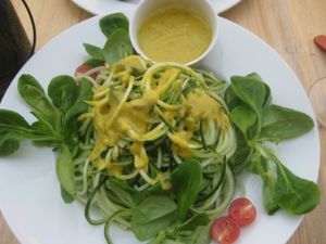 Raw spaghetti at Puro Bistro in Prague