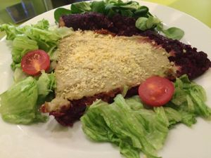 Raw Beet Pizza at Puro Bistro in Prague