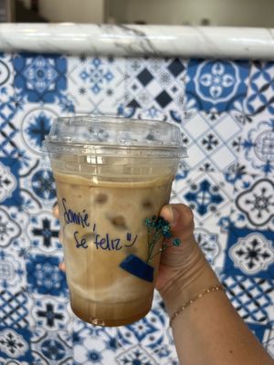 Oat vanilla latte  at Ola Bendita  in Cabo San Lucas