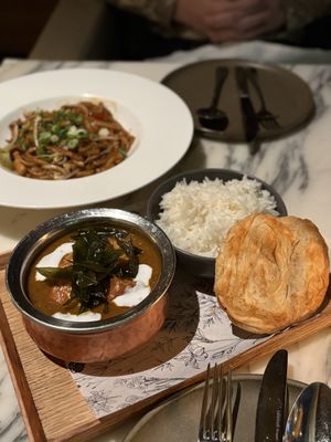 Red curry with tempeh and XO noodles   at The Living Room in The Rocks