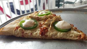 Last piece of SanteFe pizza at Uncle Oogie's Pizza in Sea Isle City