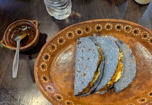 Chorizo quesadillas at El Tesorito de Jalisco in Mexico City