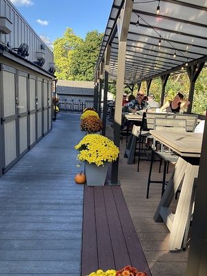 Exterior seating at The River Merchant in Kent