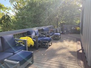 Deck seating at The River Merchant in Kent