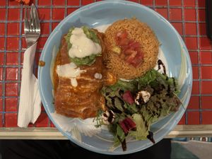 Black Bean & Vegetable Enchilada (vegan).  at The Pink Cow - ピンクカウ in Tokyo