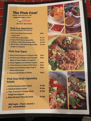 Menu (3/3).  at The Pink Cow - ピンクカウ in Tokyo