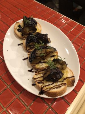 Aubergine/Eggplant crostini  at The Pink Cow - ピンクカウ in Tokyo