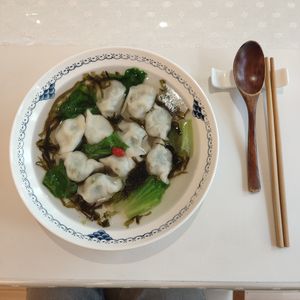 Vegan dumplings at GoodTime Cafe in Kunshan