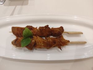 Mushroom skewers at GoodTime Cafe in Kunshan