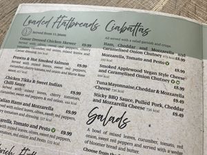 One vegan option on whole menu  at Sprowston Garden Centre in England