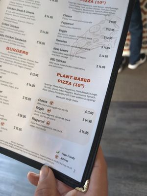 Pizza options at Sweet Tooth Cafe in Washington
