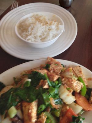 Tofu with veggies. at Cafe Himalaya in New York City