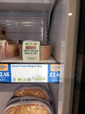 Sweet Potato Bhaji & Rice. at Greggs in New York