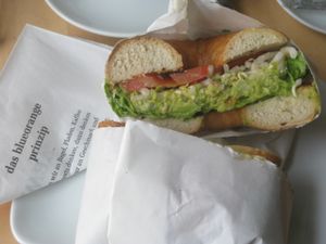 Vegan avocado bagel at Blueorange Coffee and Bagel - Margaretenstrasse in Vienna